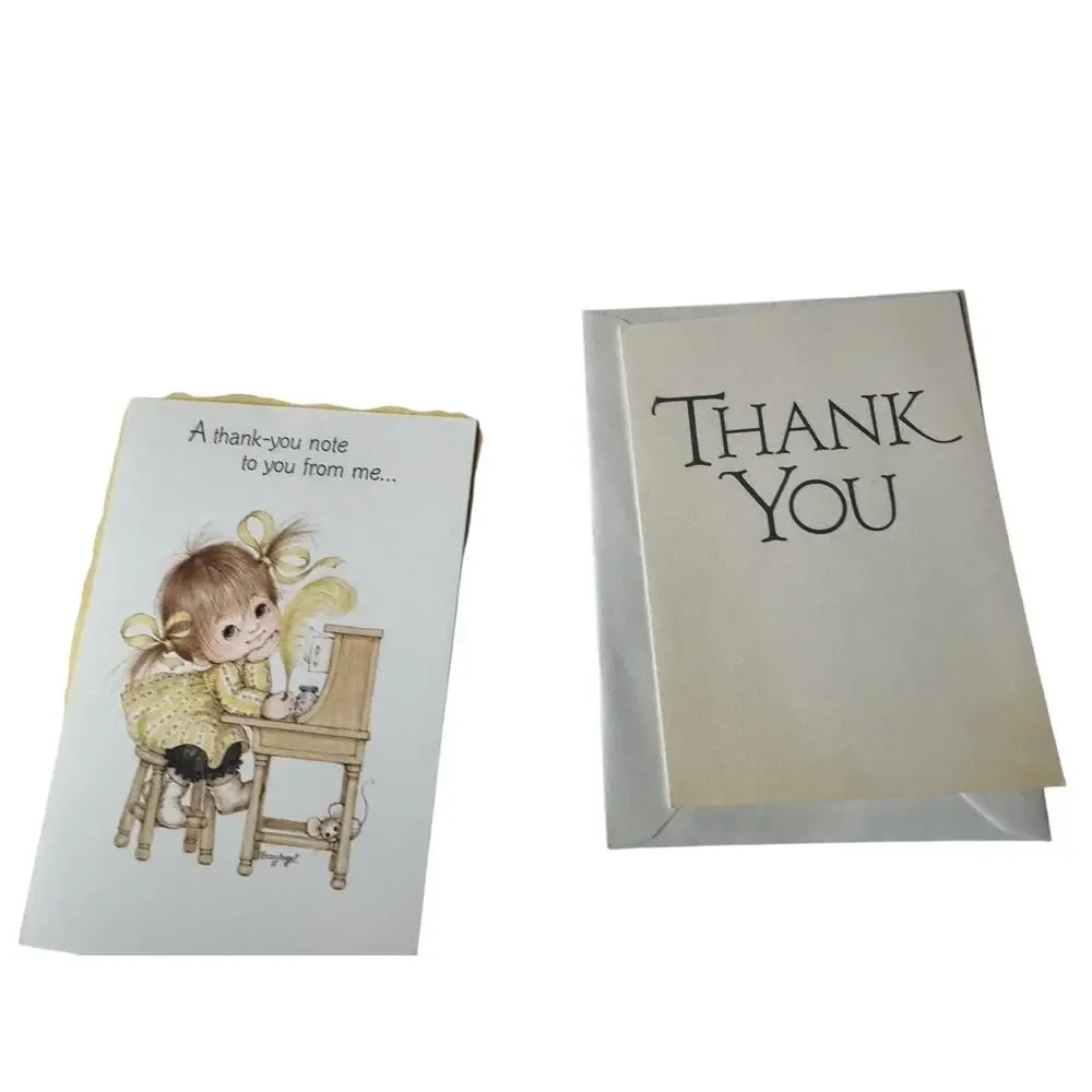 Lot‎ Vintage Thank You and Blank Note Cards Mixed Designs Assorted Envelopes